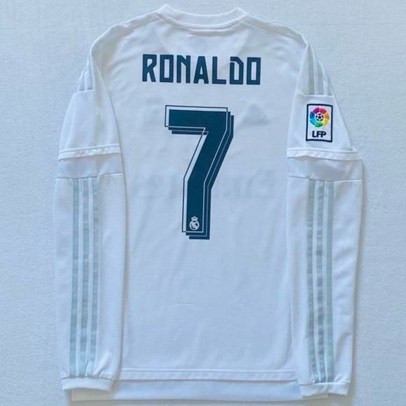 Real Madrid Ronaldo 2015 16 homeLONGSLEEVE La Liga jersey